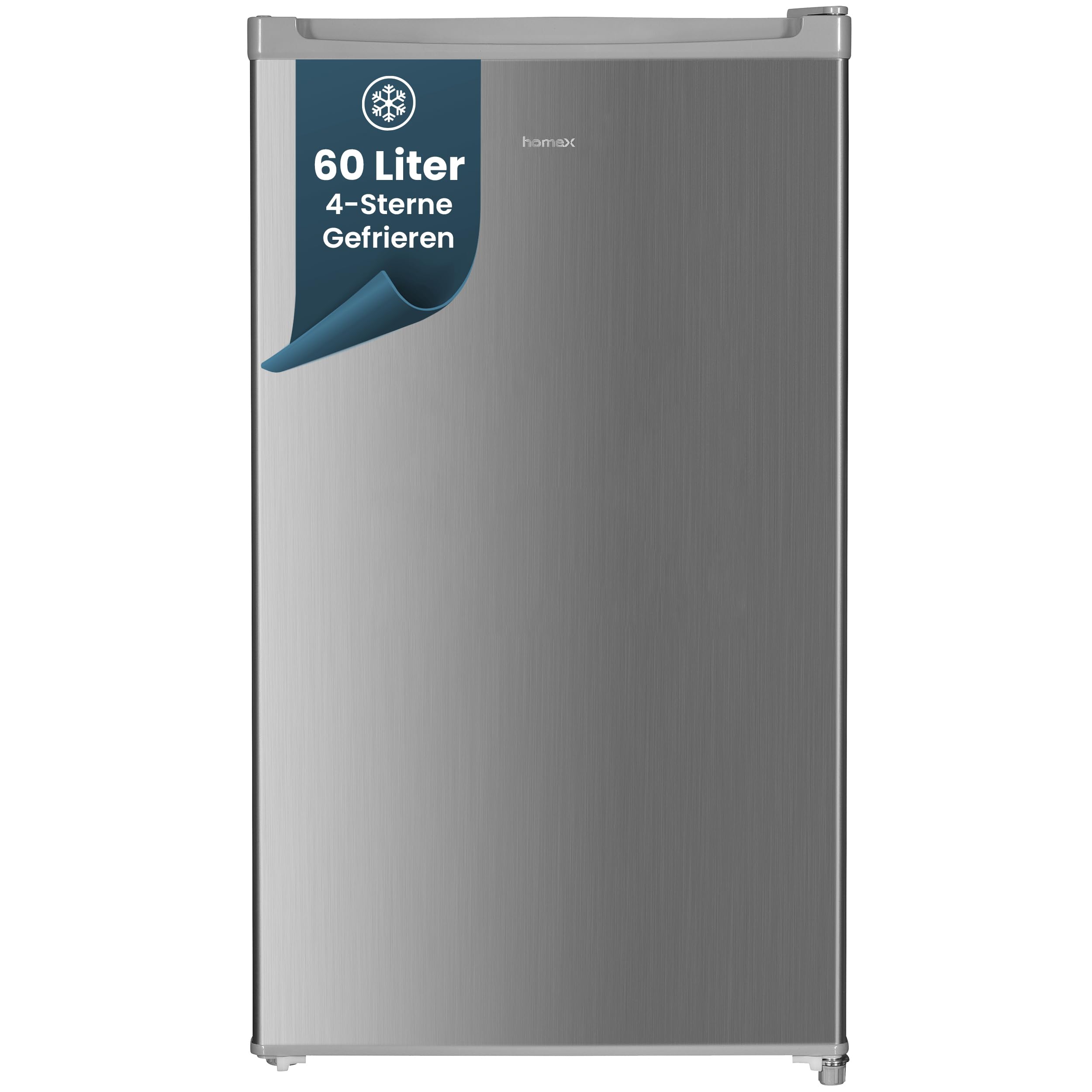 homex-fs1016-s-gefrierschrank-60l-silber-leise-40db image 1