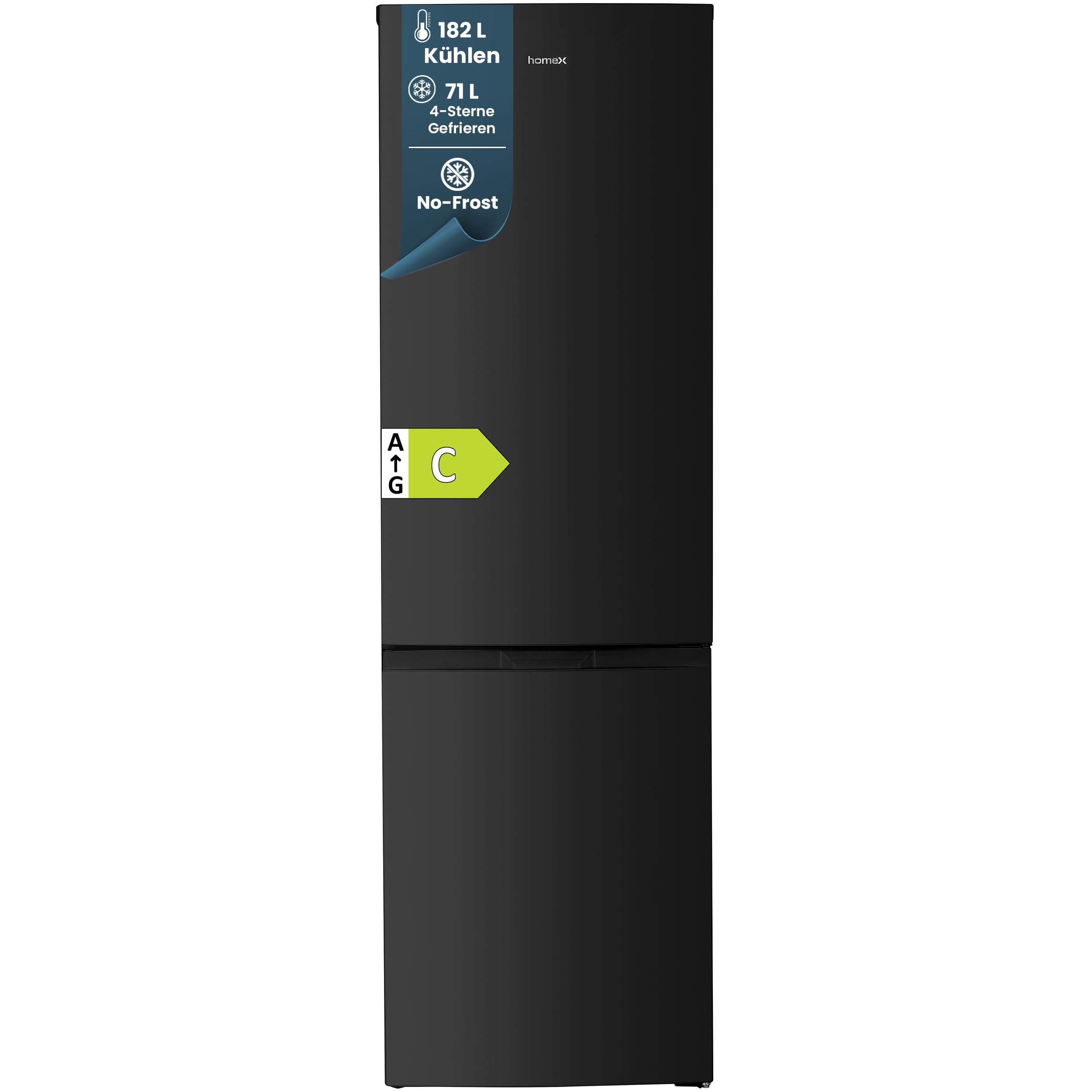 homex-k-hlen-cfsn2531c-b-k-hl-gefrierkombi-253l-schwarz image 1