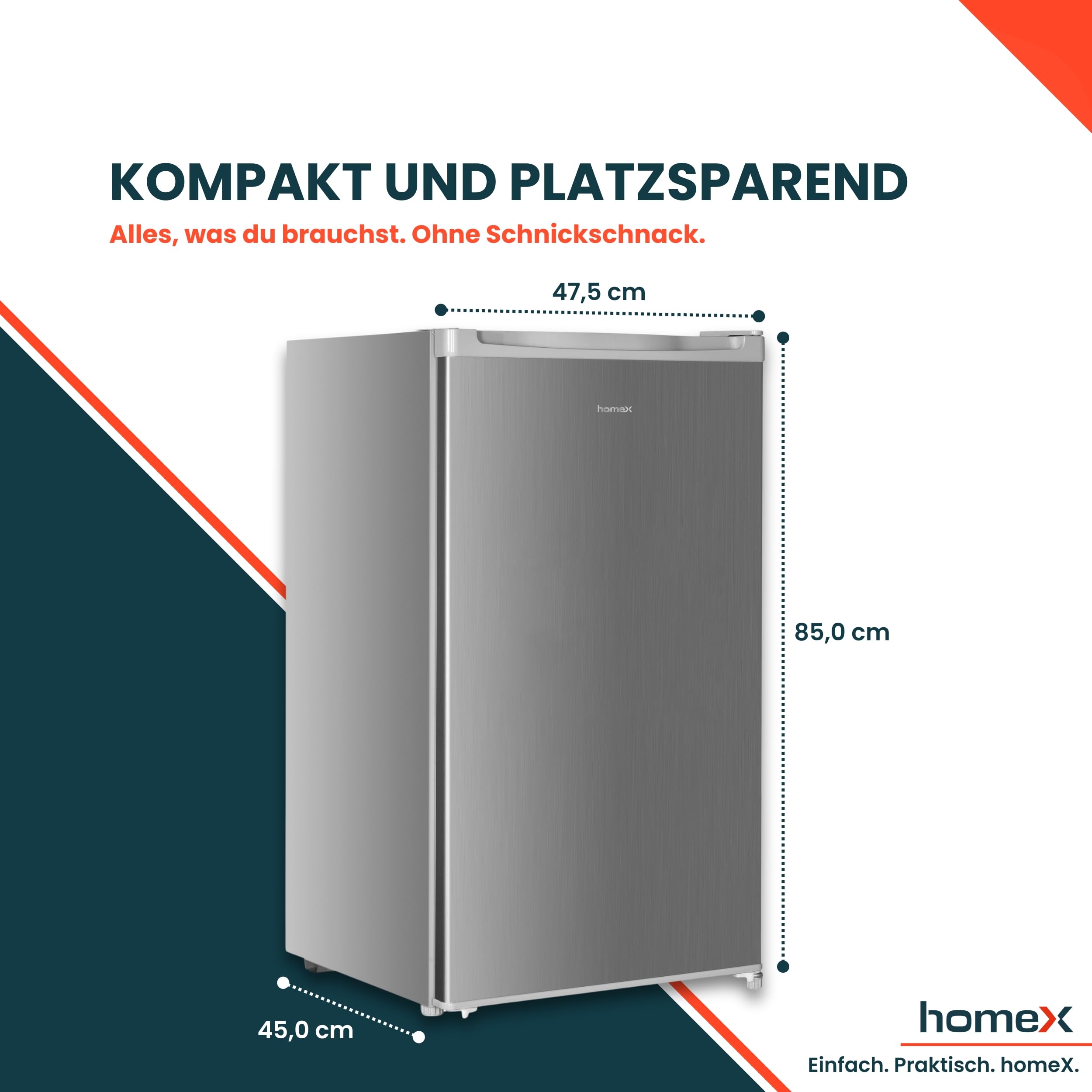 homex-fs1016-s-gefrierschrank-60l-silber-leise-40db image 4