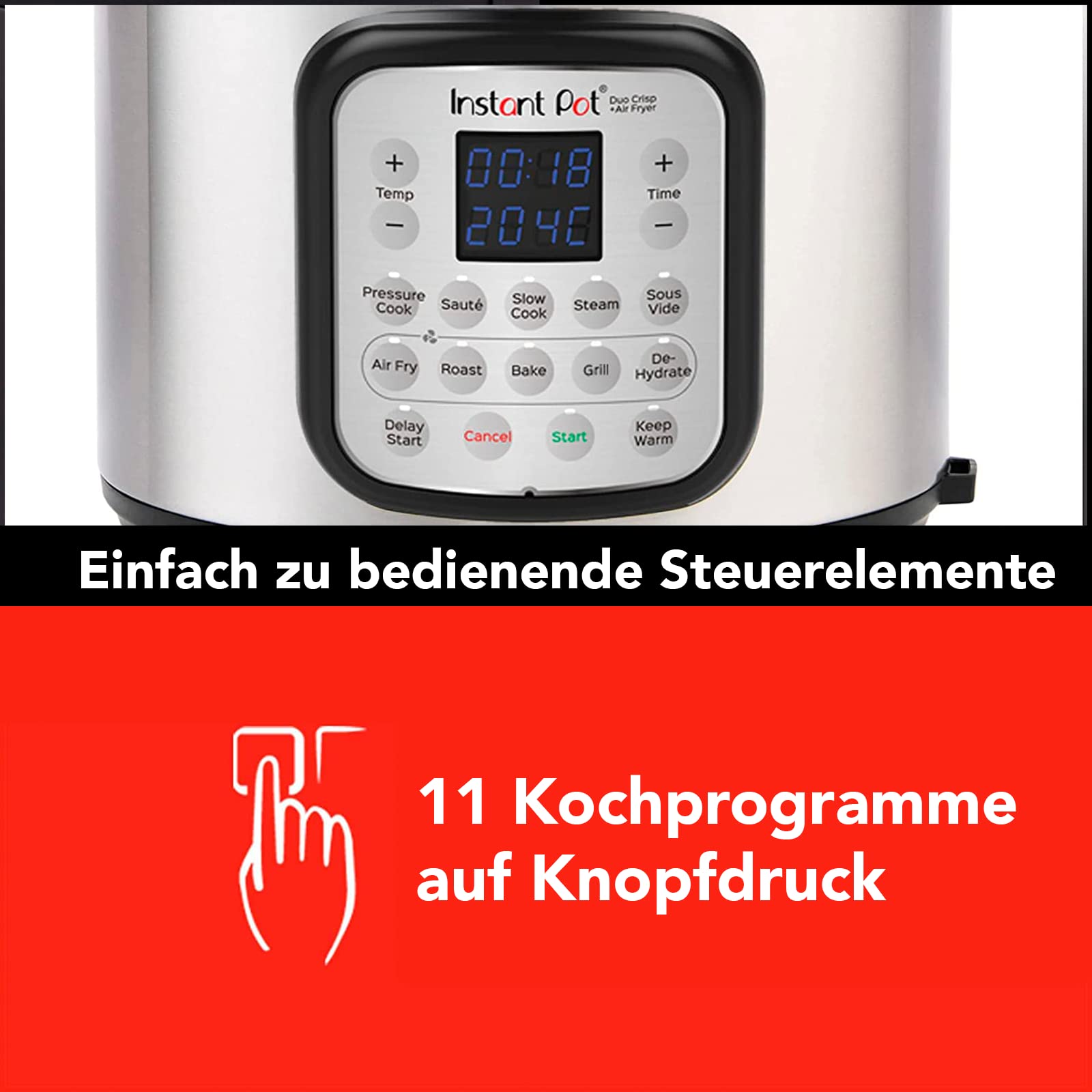 instant-pot-duo-crisp-air-fryer-multikocher-8l-11in1 image 3