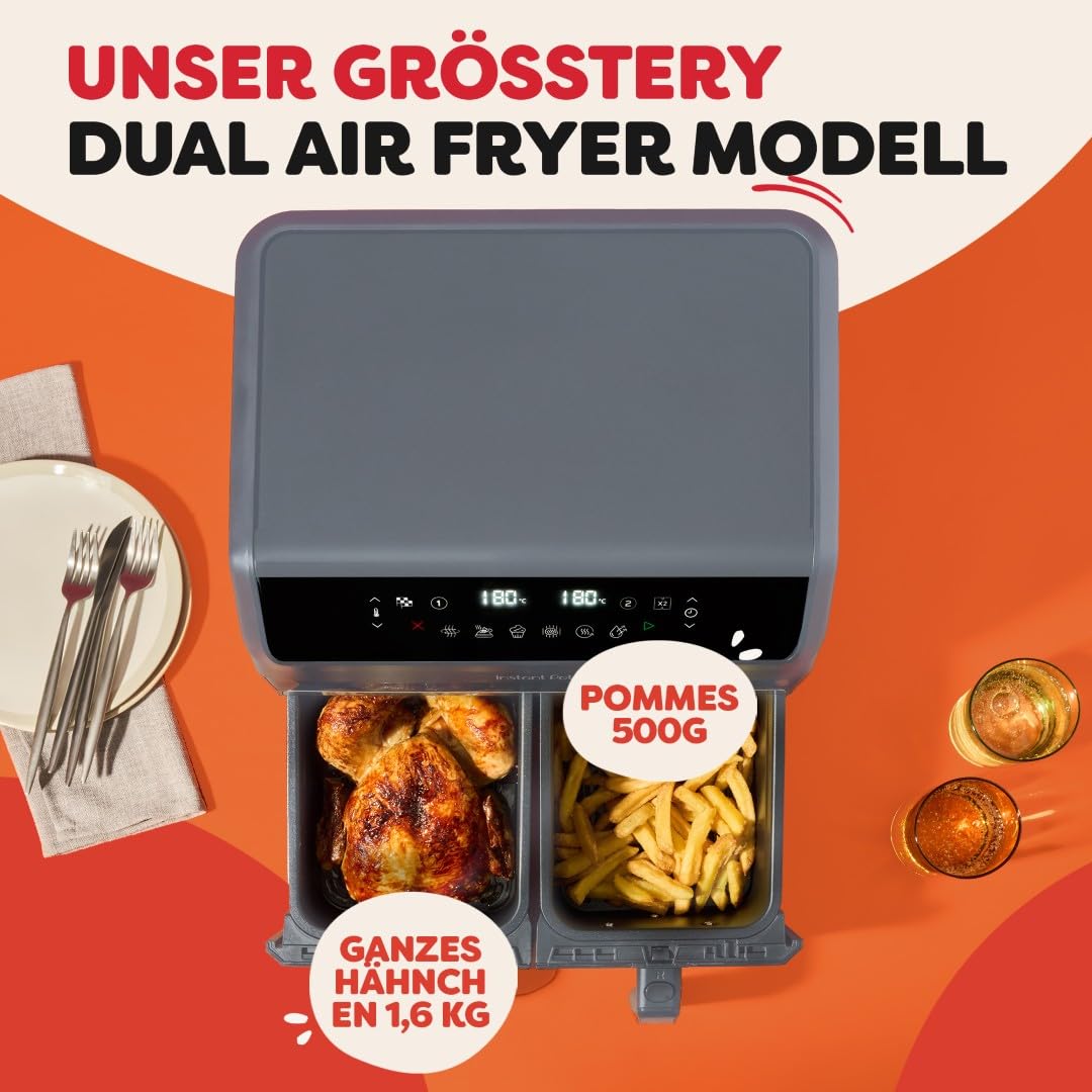 instant-pot-vortex-dual-hei-luftfritteuse-8-l-grau-8-in-1 image 7