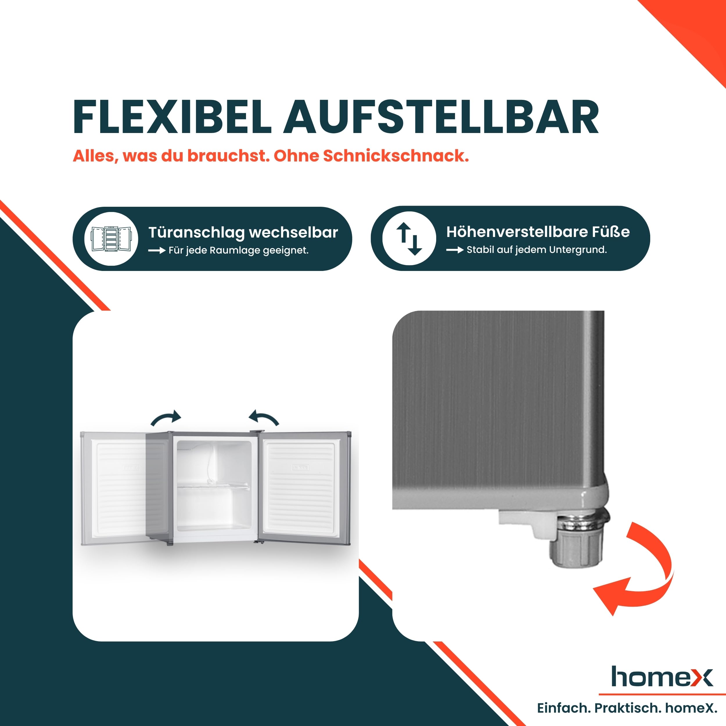 homex-fm1015-s-mini-gefrierschrank-33l-silber-4-sterne image 6