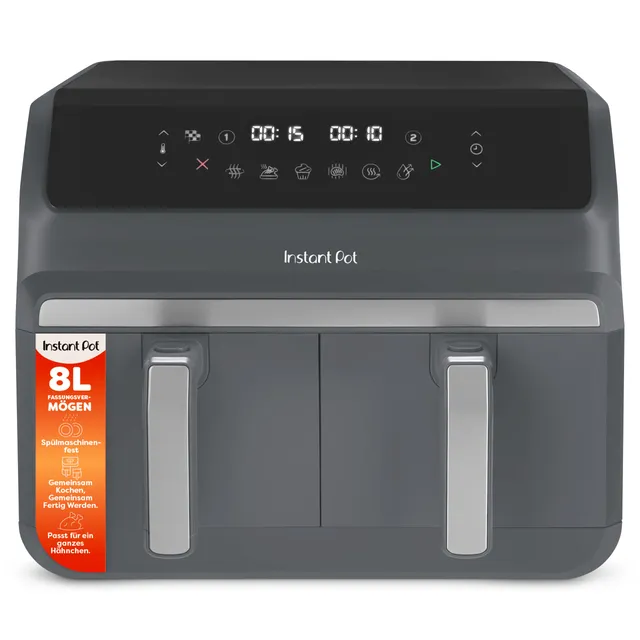instant-pot-vortex-dual-hei-luftfritteuse-8-l-grau-8-in-1 image 1
