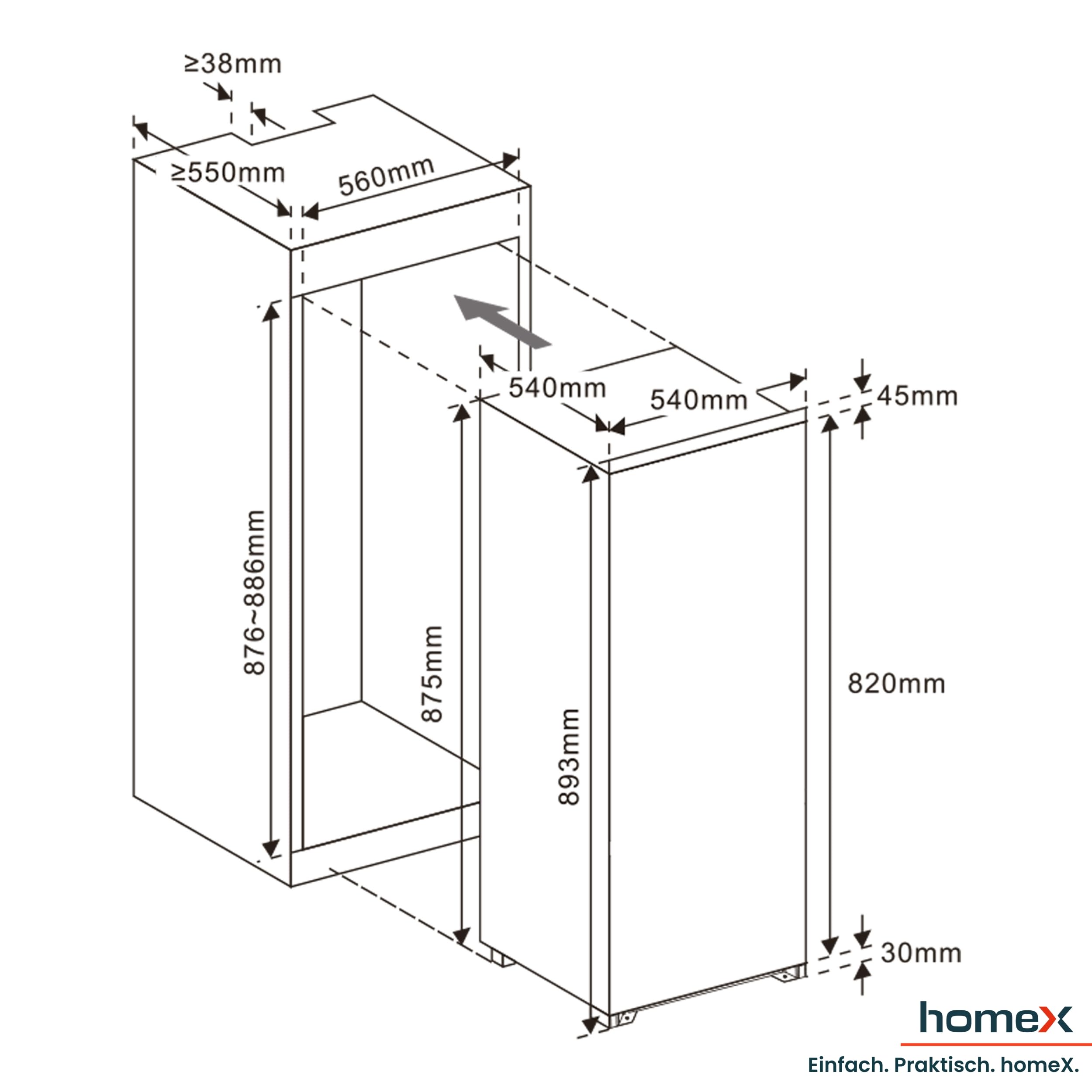 homex-cfb1181e-einbauk-hlschrank-118-l-88-cm-gefrierfach image 3