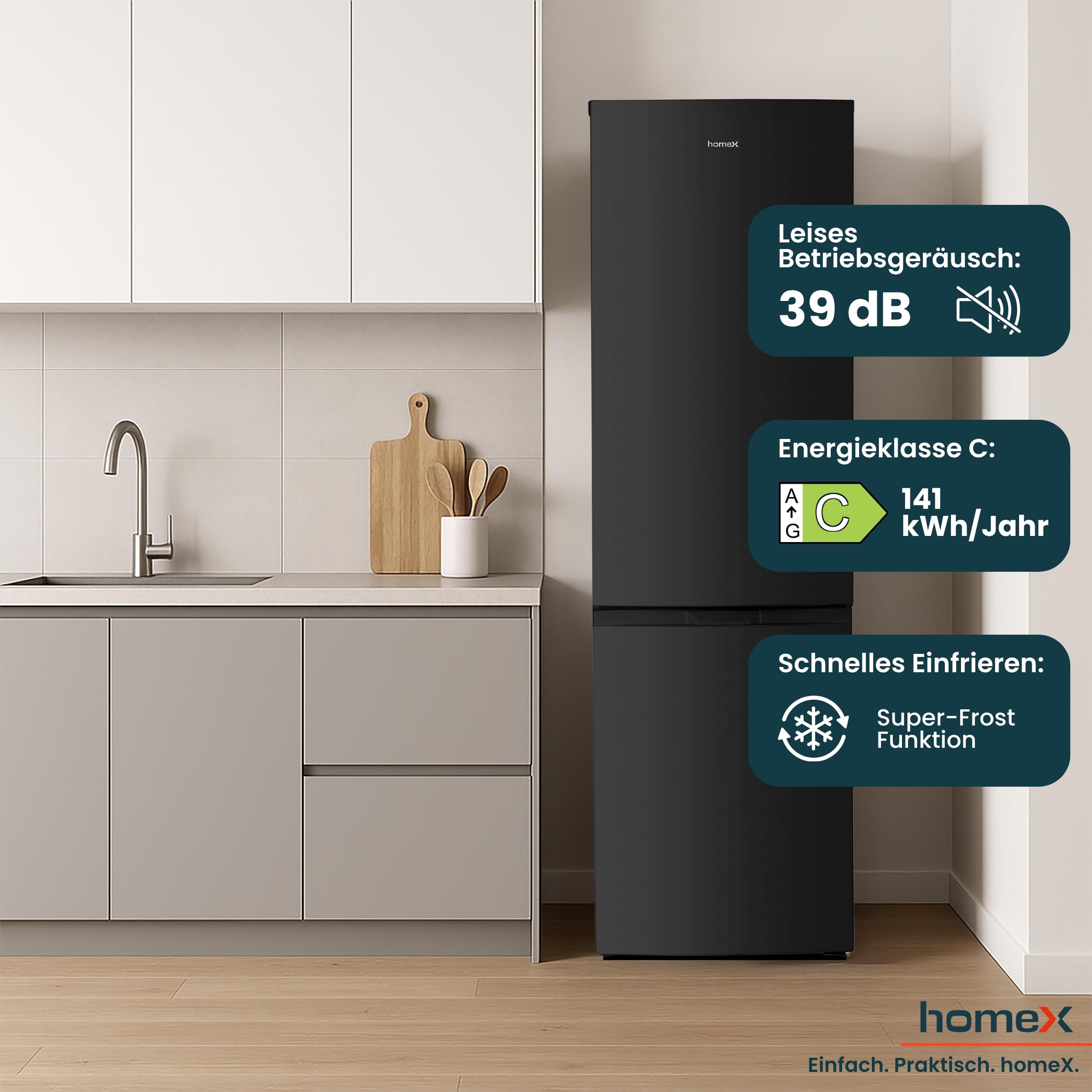 homex-k-hlen-cfsn2531c-b-k-hl-gefrierkombi-253l-schwarz image 7