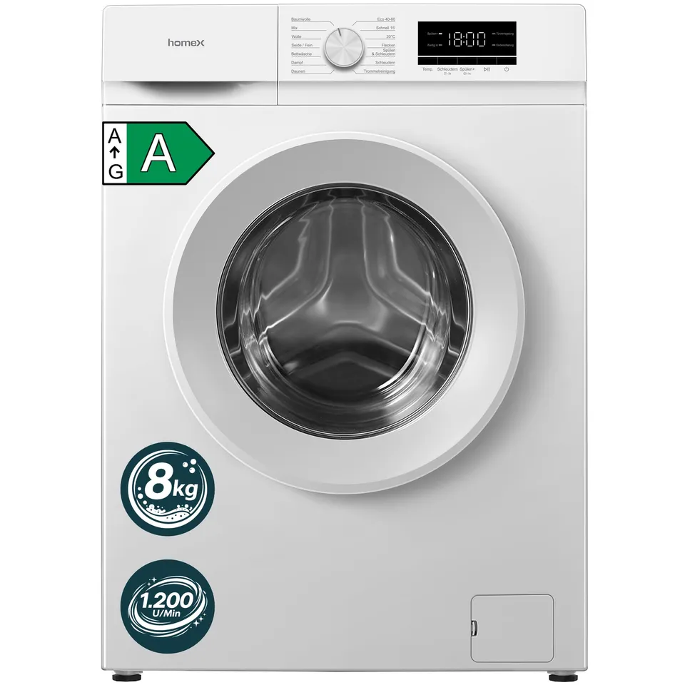 homex-wf812k1a-w-waschmaschine-8-kg-frontlader-a-1200-u-min image 1