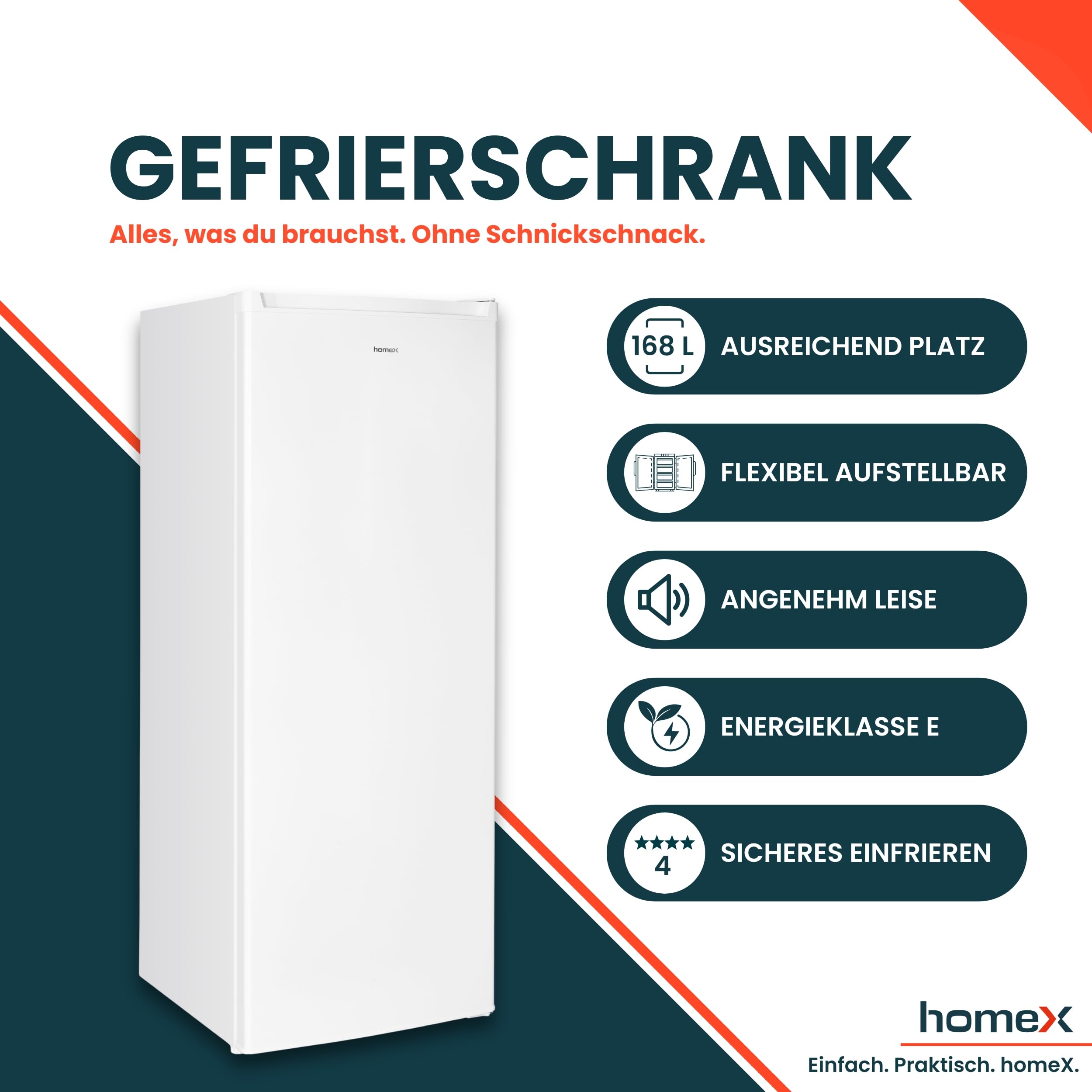 homex-gefrieren-fs1682e-w-168l-gefrierschrank-wei-low-frost image 2