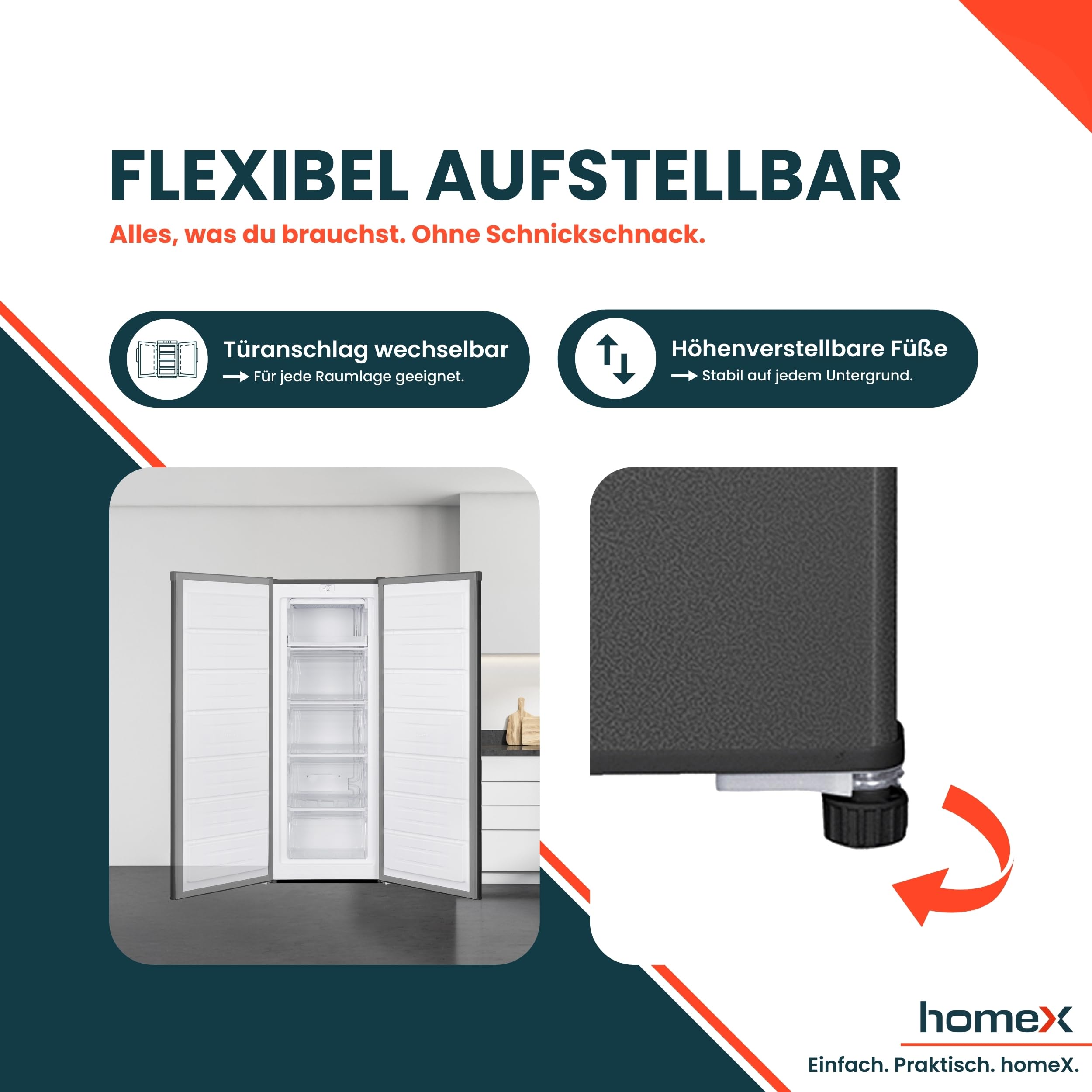 homex-gefrieren-fs1682e-s-168l-gefrierschrank-silber-low-frost image 7