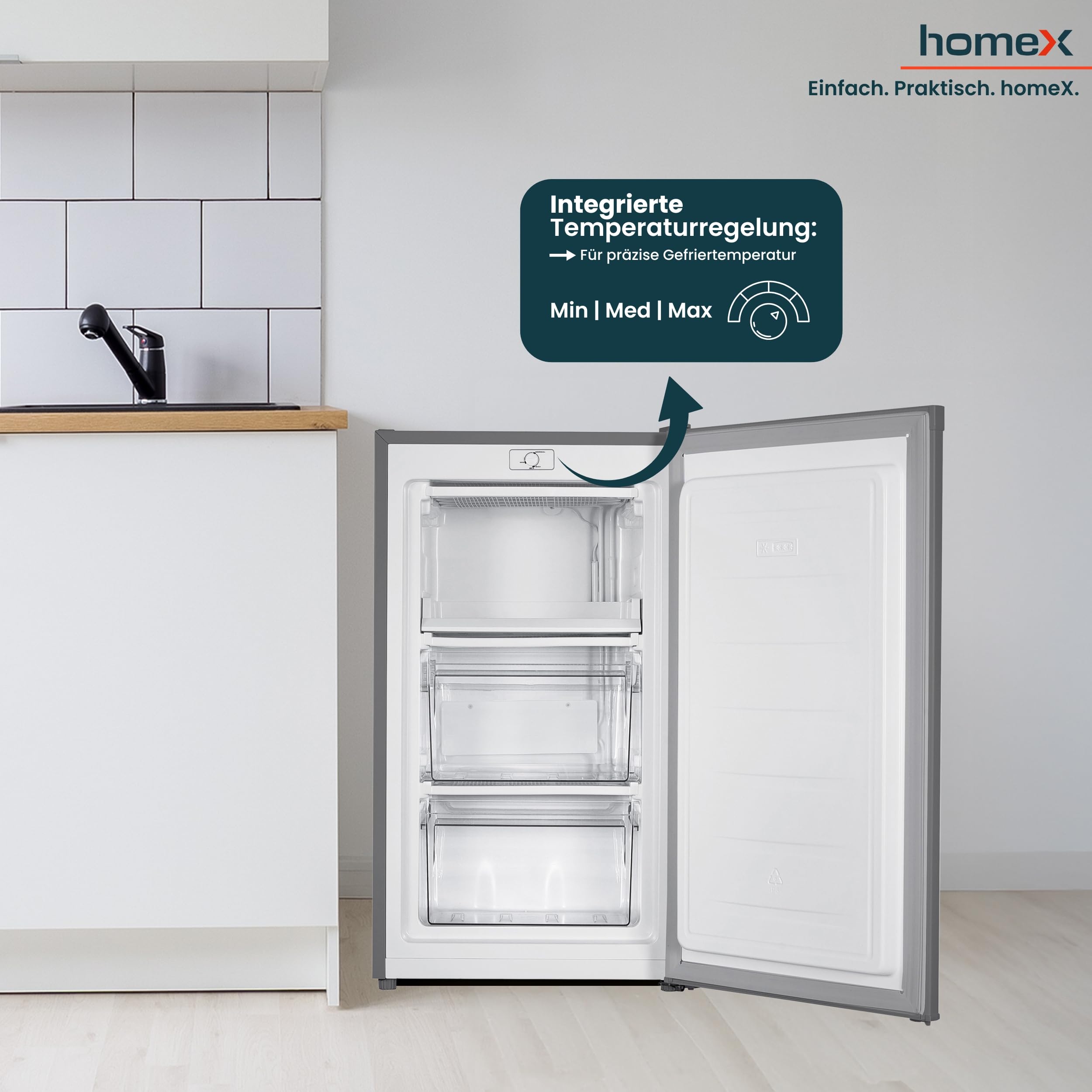 homex-fs1016-s-gefrierschrank-60l-silber-leise-40db image 6