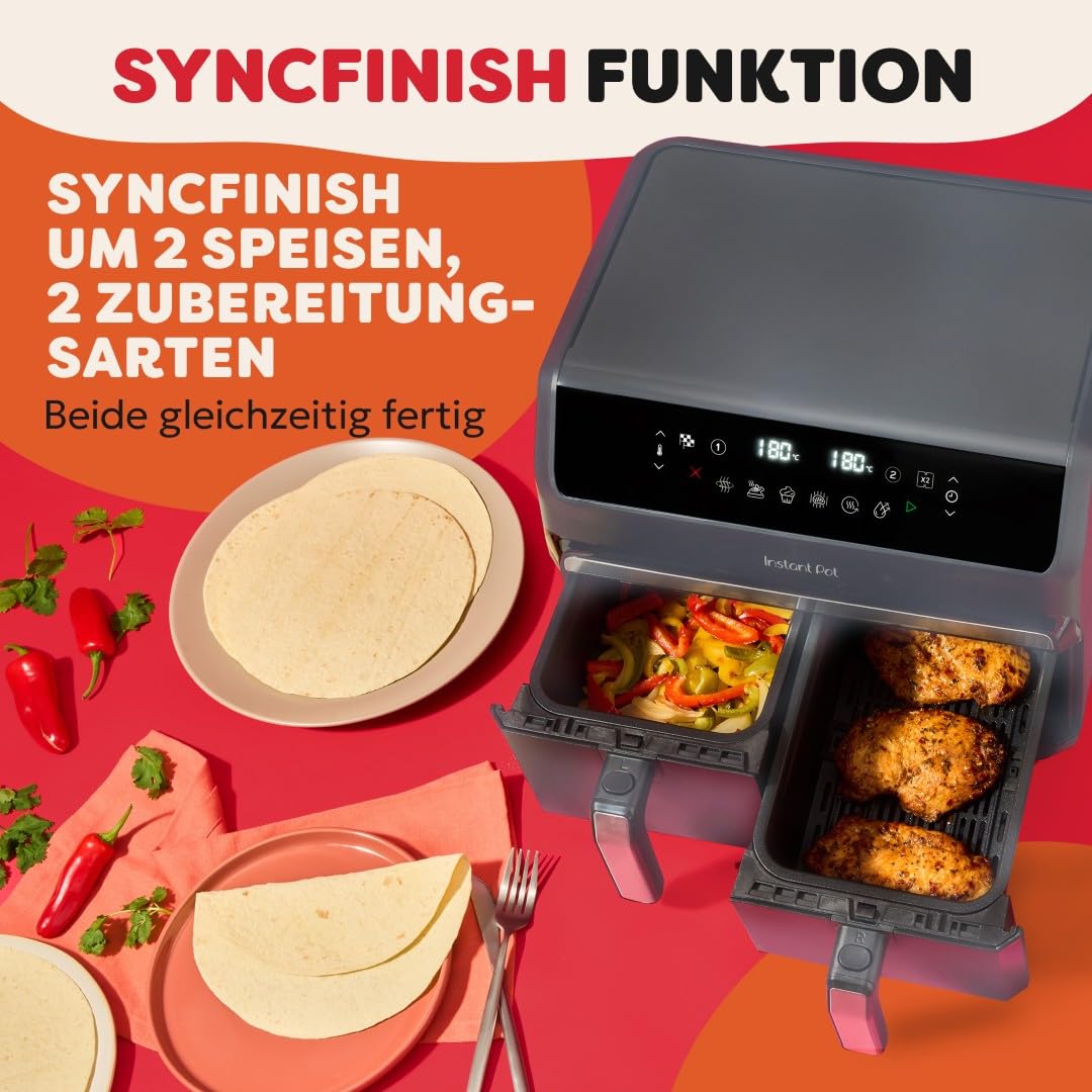instant-pot-vortex-dual-hei-luftfritteuse-8-l-grau-8-in-1 image 6