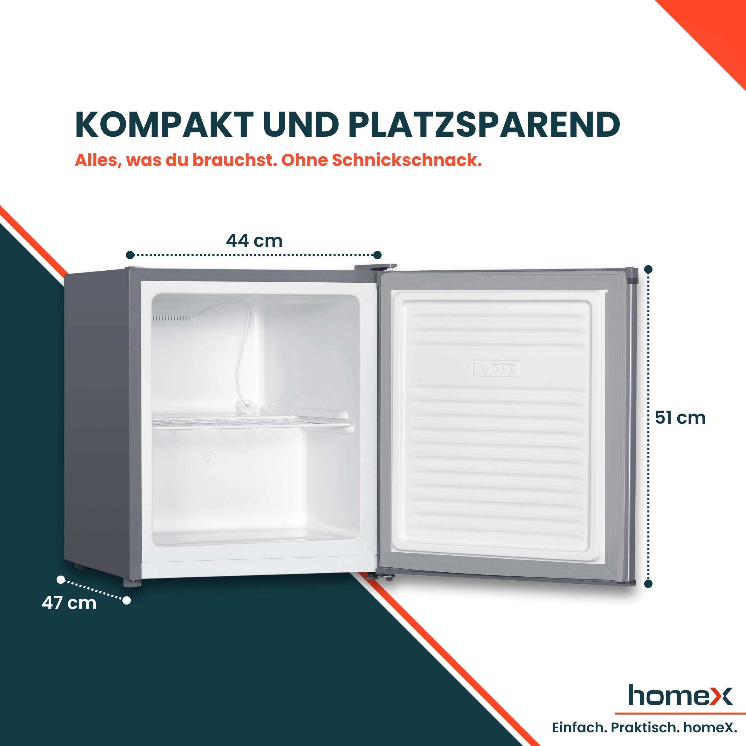 homex-fm1015-s-mini-gefrierschrank-33l-silber-4-sterne image 4