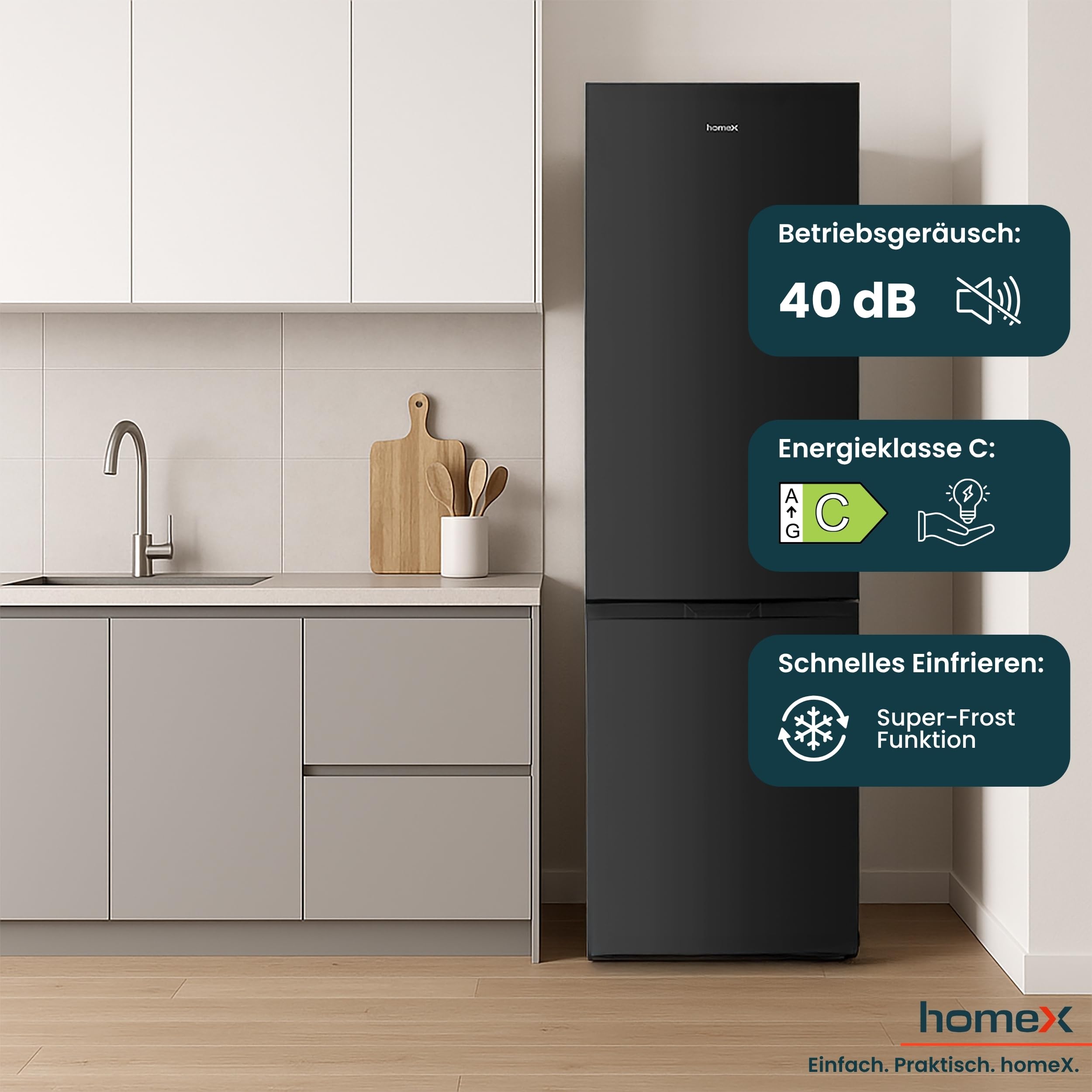 homex-k-hlen-cfs3151c-b-k-hl-gefrier-kombi-315l-schwarz image 6